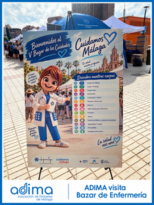 ADIMA visita el V Bazar de los Cuidados de Enfermería de Málaga